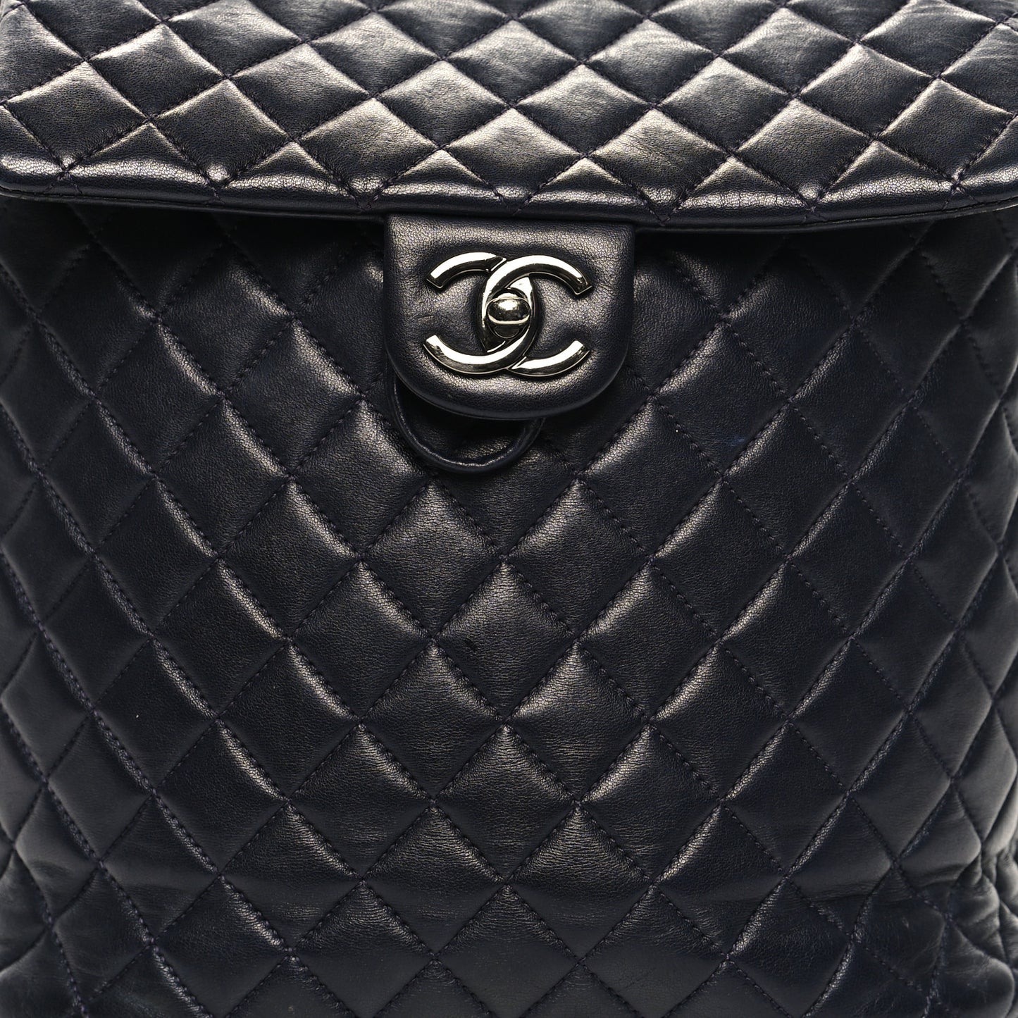 Lambskin Quilted Large Urban Spirit Backpack Navy