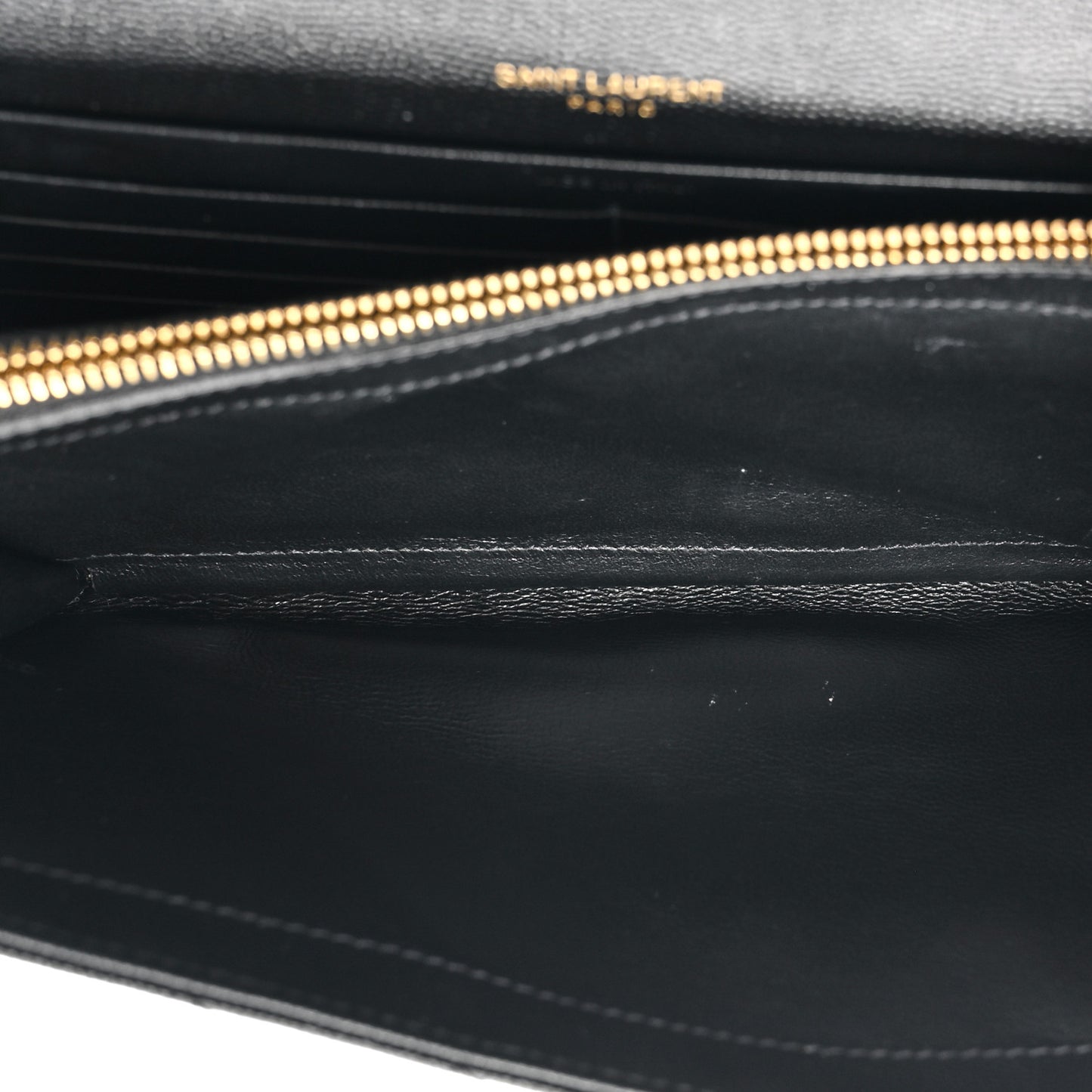 Grain De Poudre Matelasse Chevron Monogram Chain Wallet Black