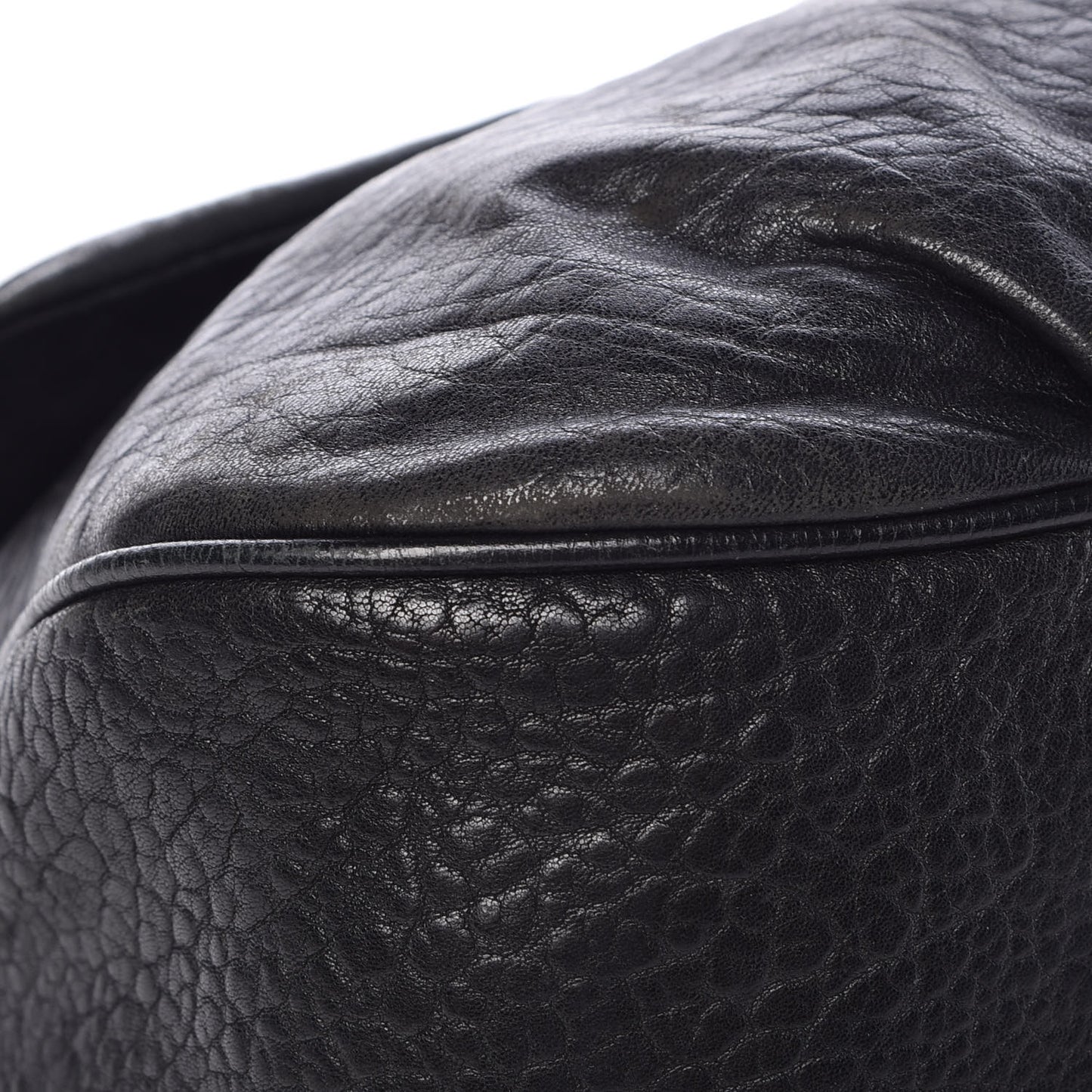 Crinkled Lambskin Mia Shoulder Flap Black
