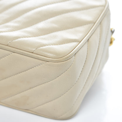 Chanel Lambskin Diagonal Quilted Tassel Camera Bag Light Beige 14 of 19