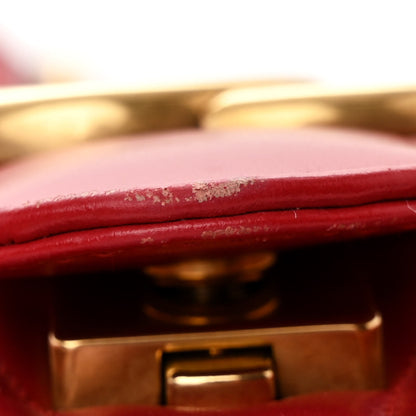Gucci Calfskin Matelasse Small GG Marmont Shoulder Bag Hibiscus Red 12 of 13
