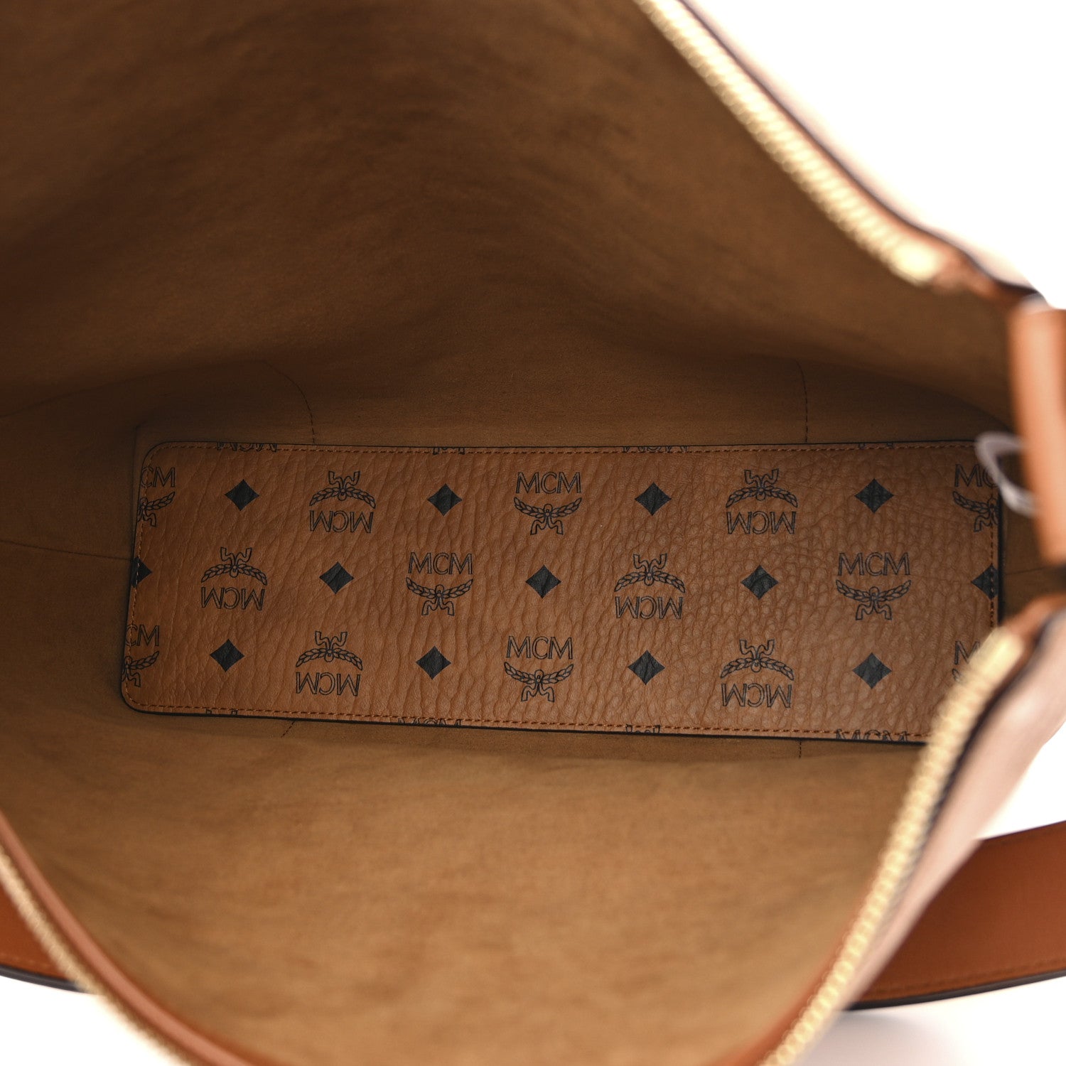 MCM Calfskin Ottomar Monogram Medium Klara Hobo Cognac 5 of 9