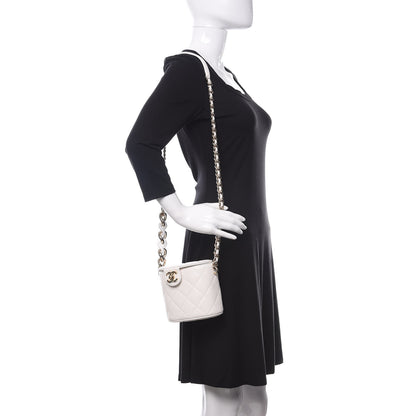 Chanel Lambskin Resin Elegant Chain Vanity Case White 2 of 12