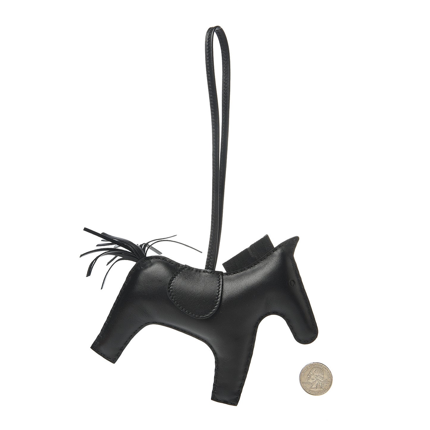 Milo Lambskin Grigri Rodeo Horse Bag Charm GM So Black