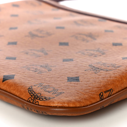 MCM Visetos Liz Shopper Tote Pouch Cognac 9 of 10