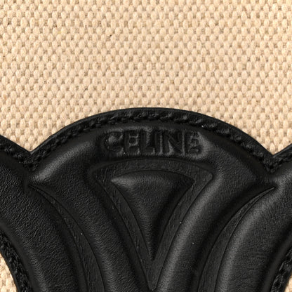 Celine Canvas Calfskin Triomphe Small Bucket Bag Vanilla Black 6 of 10