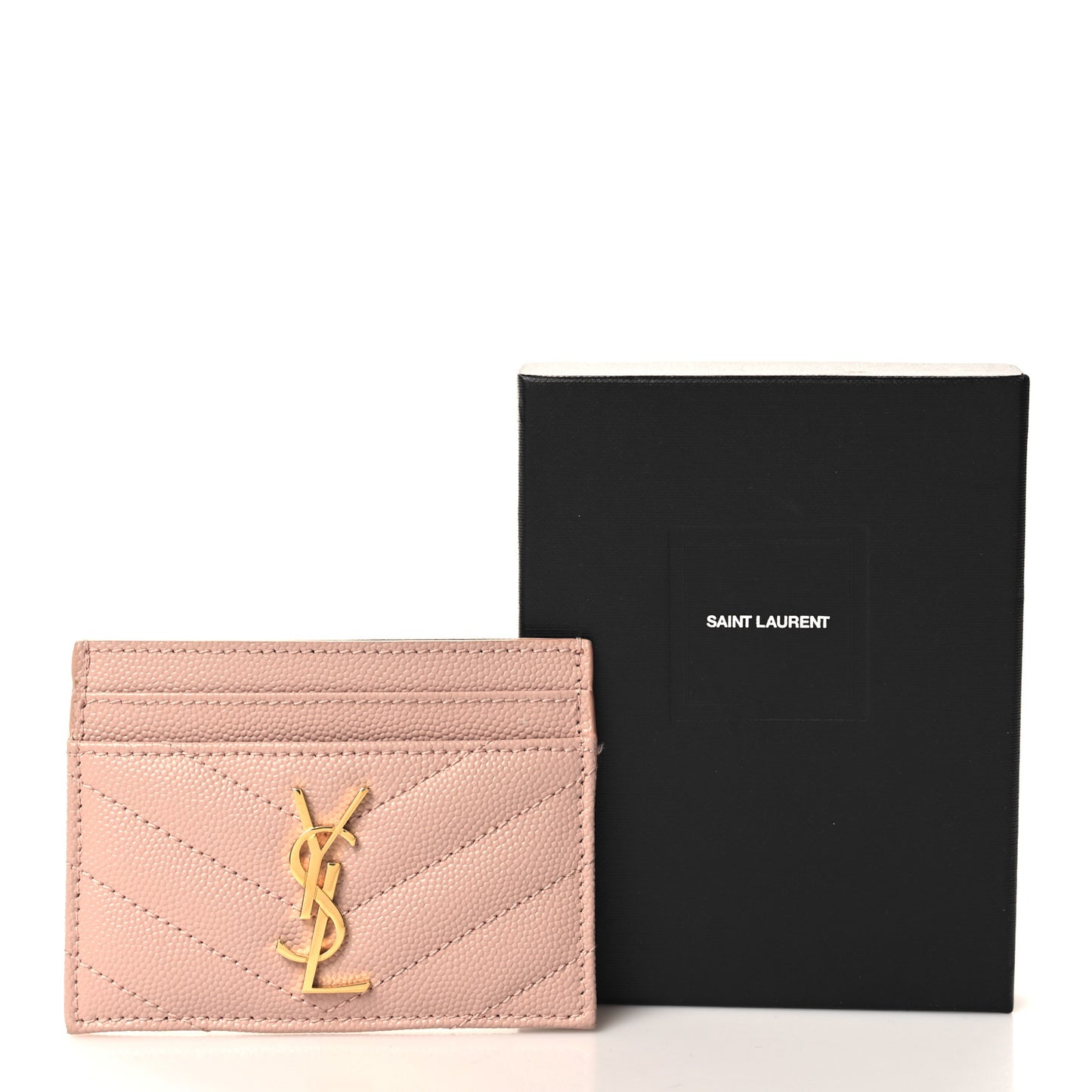Grain De Poudre Matelasse Chevron Monogram Credit Card Case