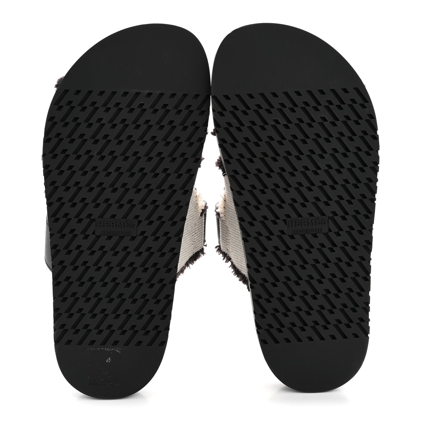 Techno Fringed H Canvas Caflskin Womens Chypre Sandals 36.5 Prunoir Black