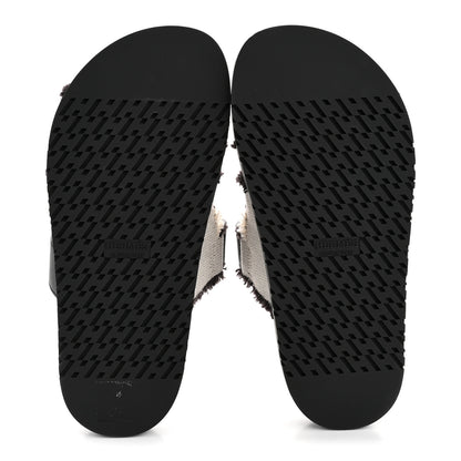Hermes Techno Fringed H Canvas Caflskin Womens Chypre Sandals 36.5 Prunoir Black 6 of 10