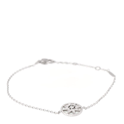 Christian Dior 18K White Gold Diamond Mother of Pearl Rose Des Vents Bracelet 1 of 7
