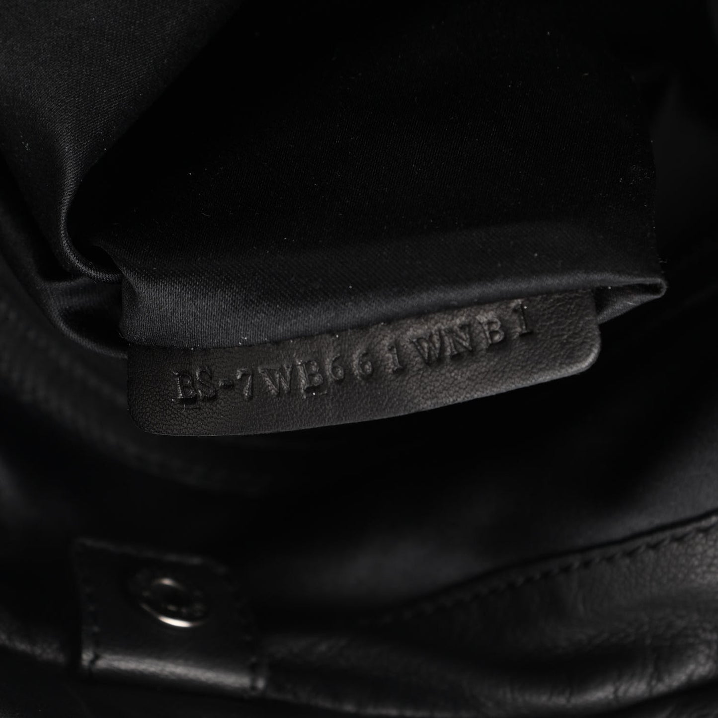 Lambskin Rockstud Fringe Bucket Black