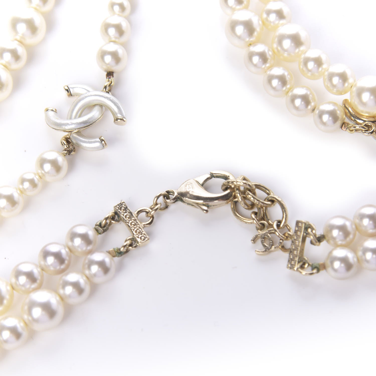 Chanel Graduated Pearl CC Long Necklace Gold 6 of 7