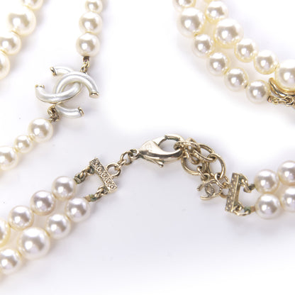 Chanel Graduated Pearl CC Long Necklace Gold 6 of 7
