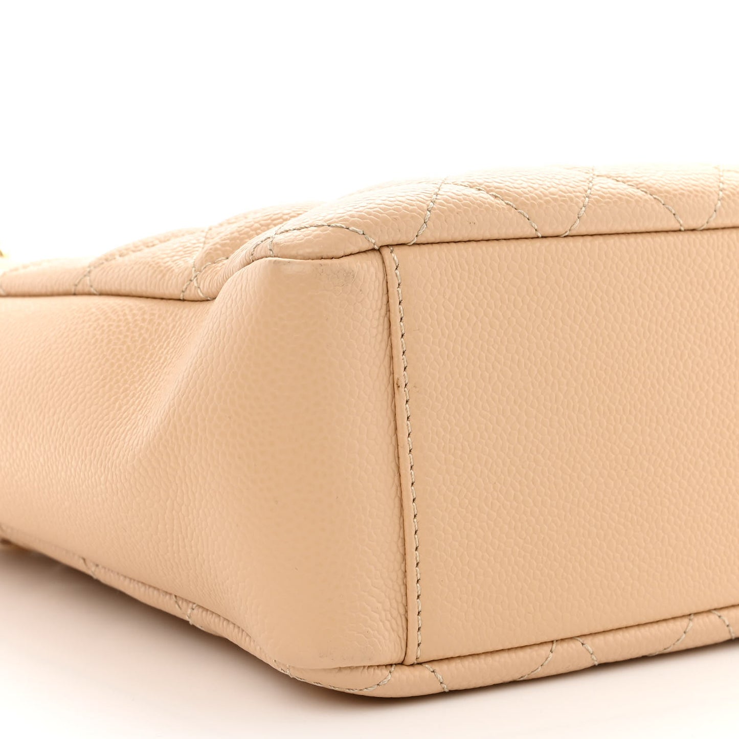 Caviar Quilted Petit Shopping Tote PST Beige Clair