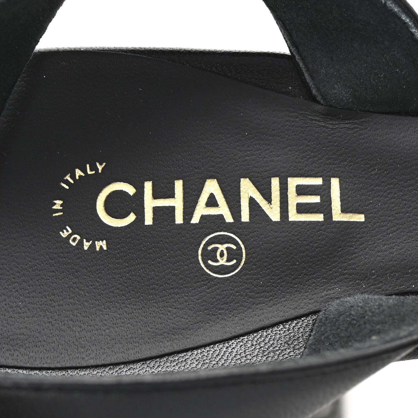 Lambskin Quilted Logo Platform Sandals 39 Black