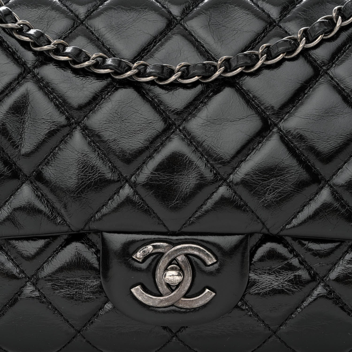 Chanel Glazed Calfskin Quilted Large Coco Soft Flap Black 8 of 10