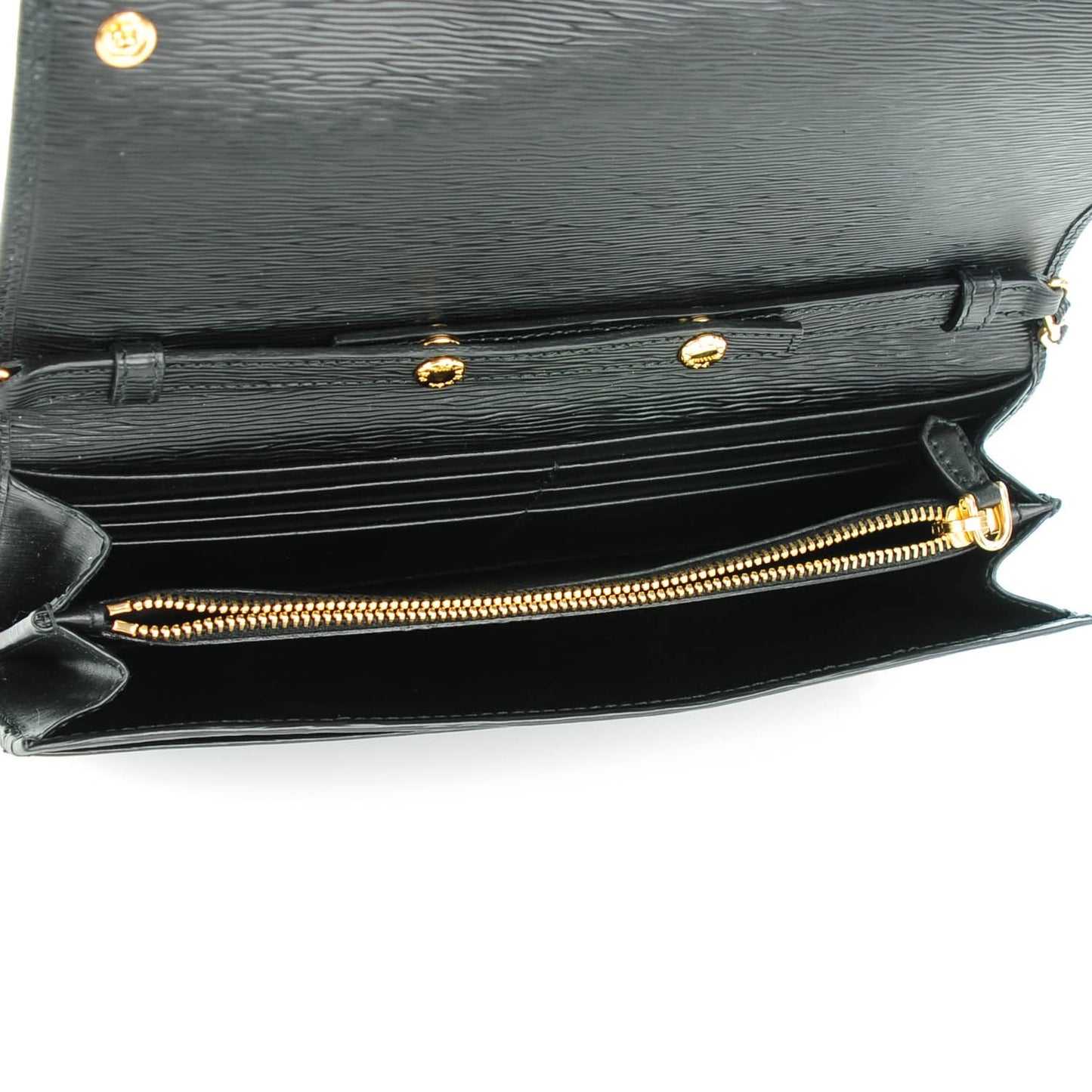 Vitello Move Metal Oro Chain Wallet Black