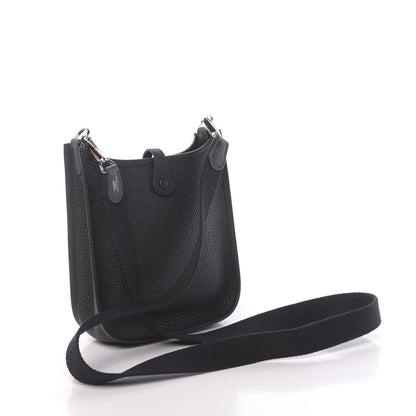 Hermes Taurillon Clemence Evelyne TPM Black 3 of 11