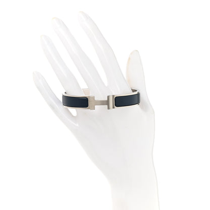 Hermes Matte Enamel Narrow Clic Clac HH Bracelet GM Bleu Nuit 2 of 5