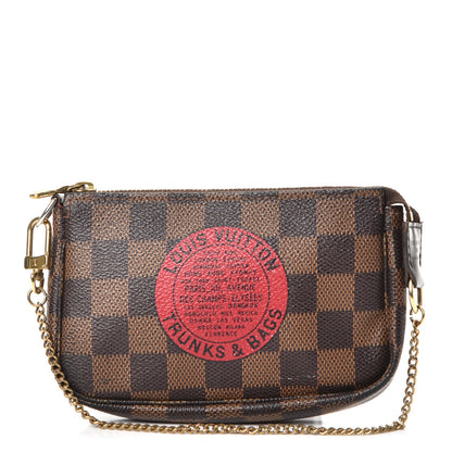 Louis Vuitton Damier Ebene Complice Trunks and Bags Mini Pochette Accessories Red 1 of 10