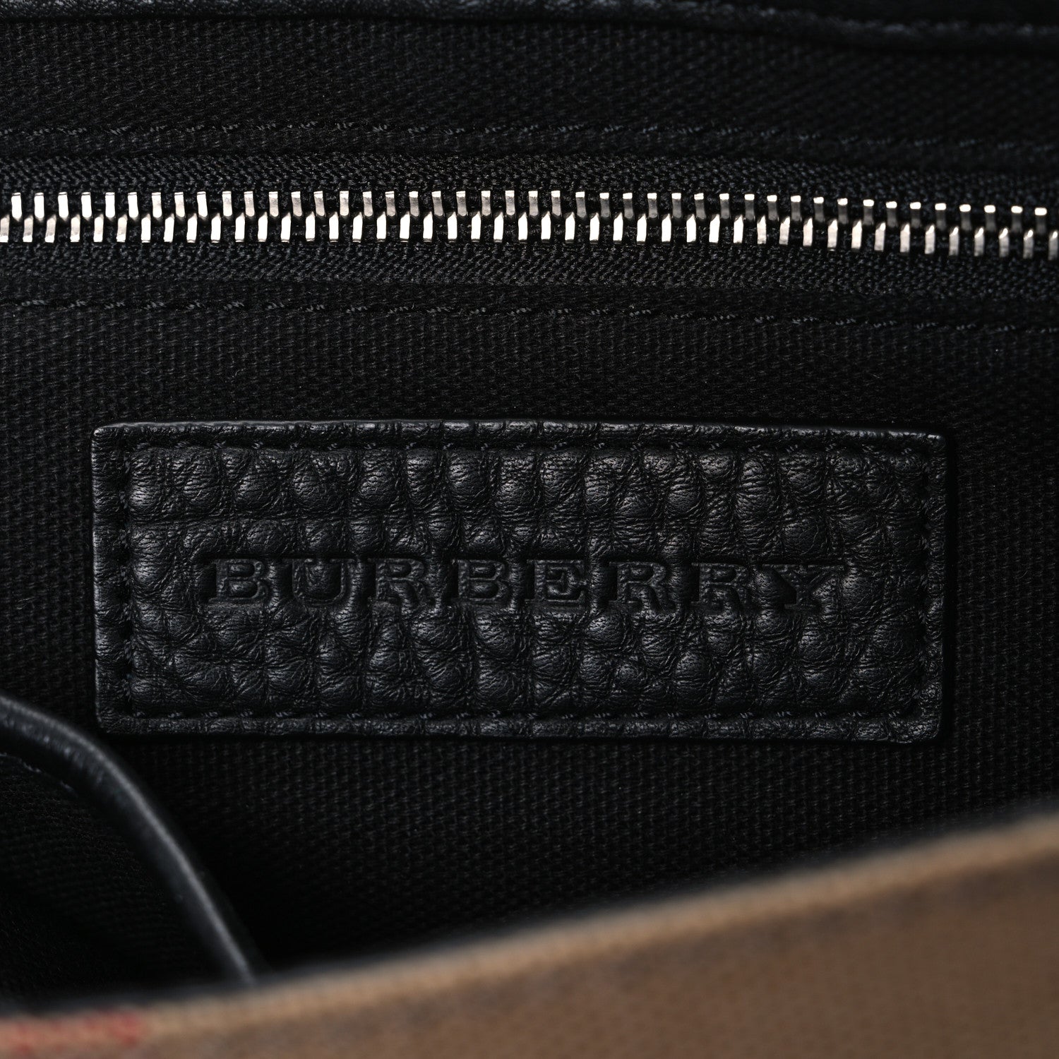 Burberry Mega Check Grainy Calfskin Small Gowan Messenger Bag Black 6 of 11