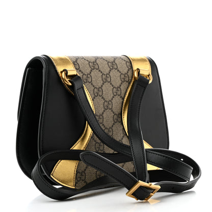 Gucci GG Supreme Monogram Small Osiride Shoulder Bag Black Gold 3 of 13