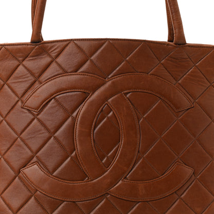 Chanel Lambskin Quilted Medallion Tote Brown 10 of 13