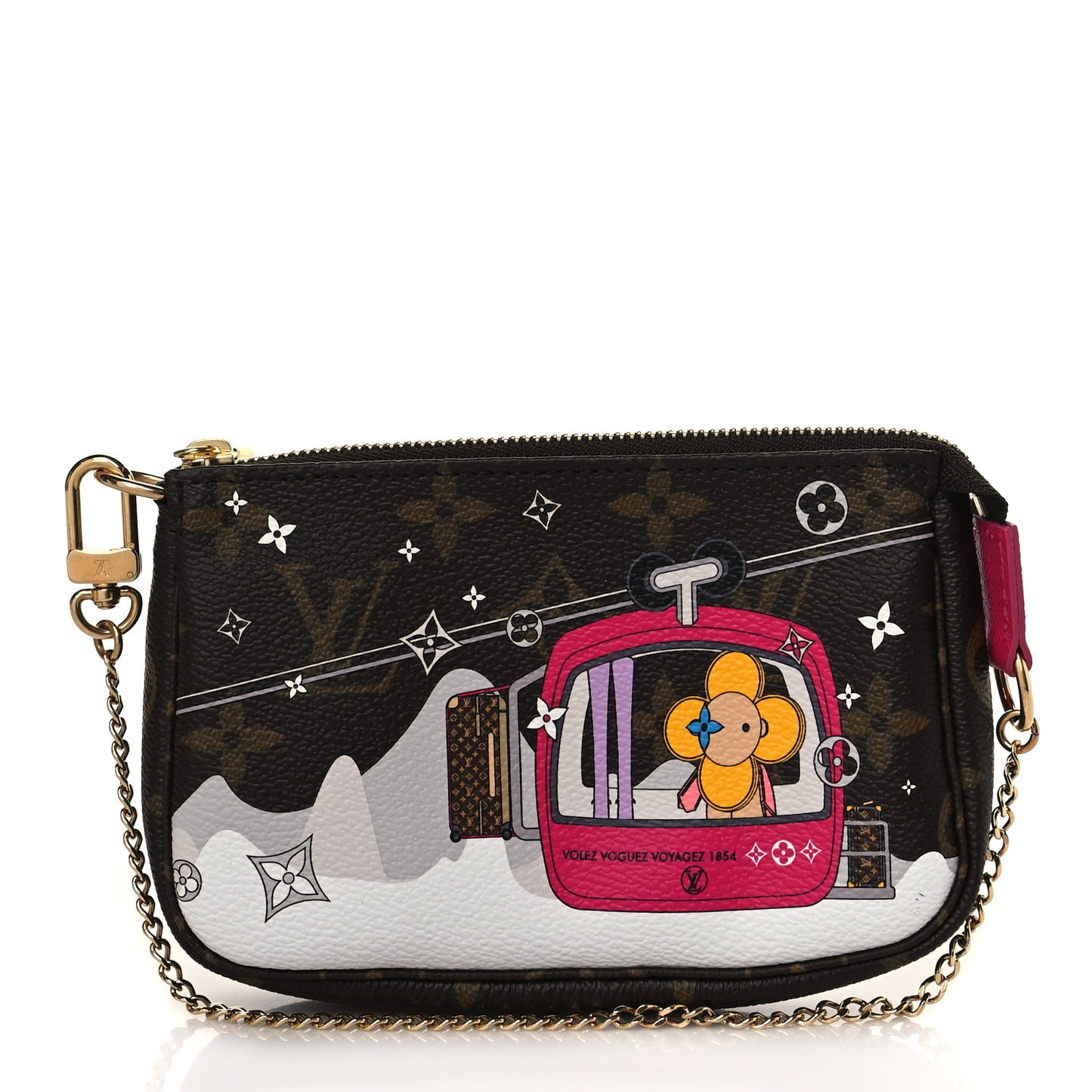 Monogram 2019 Christmas Animation Mini Courchevel Pochette Accessories Fuchsia