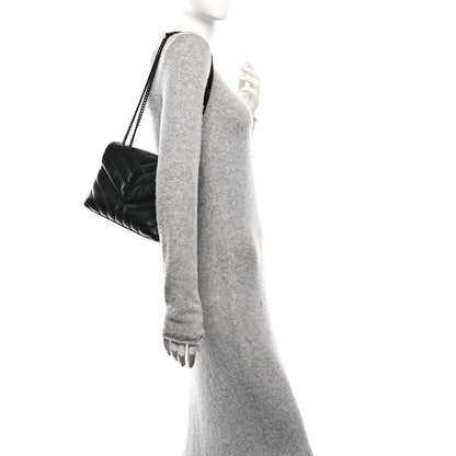 Saint Laurent Calfskin Y Quilted Monogram Monochrome Small Loulou Chain Satchel Black 2 of 12