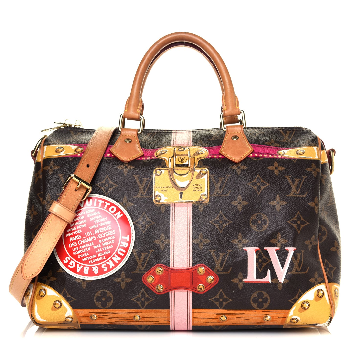 Monogram Summer Trunks Speedy Bandouliere 30