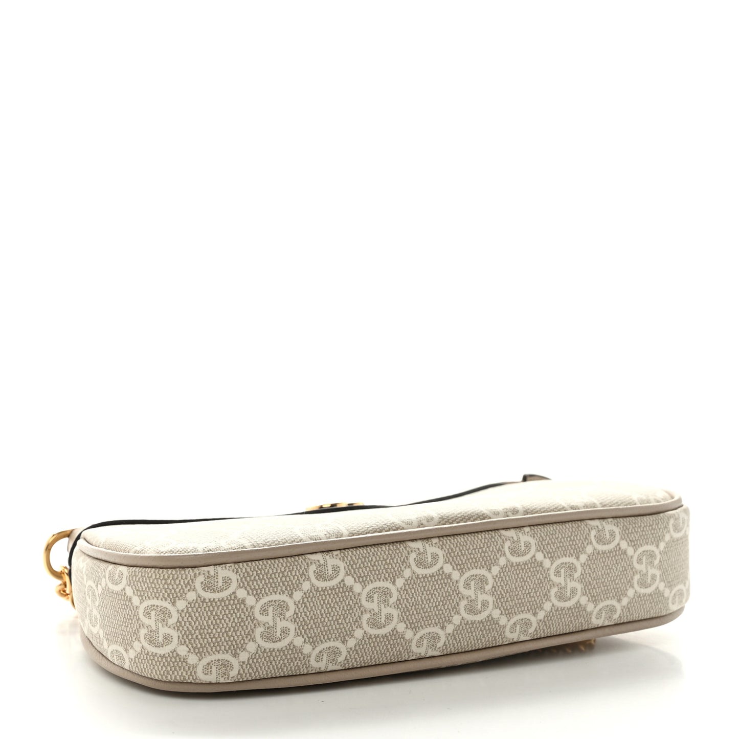 GG Supreme Monogram Textured Dollar Calfskin Web Mini Ophidia GG Handbag Beige Mystic White Oatmeal