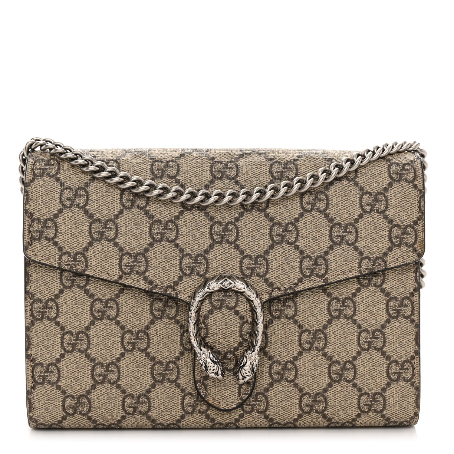 Gucci GG Supreme Monogram Mini Dionysus Chain Wallet Beige Taupe 1 of 10