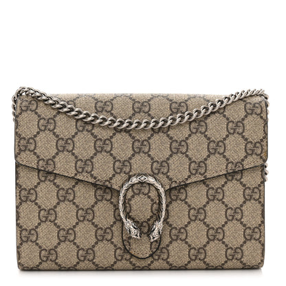 Gucci GG Supreme Monogram Mini Dionysus Chain Wallet Beige Taupe 1 of 10