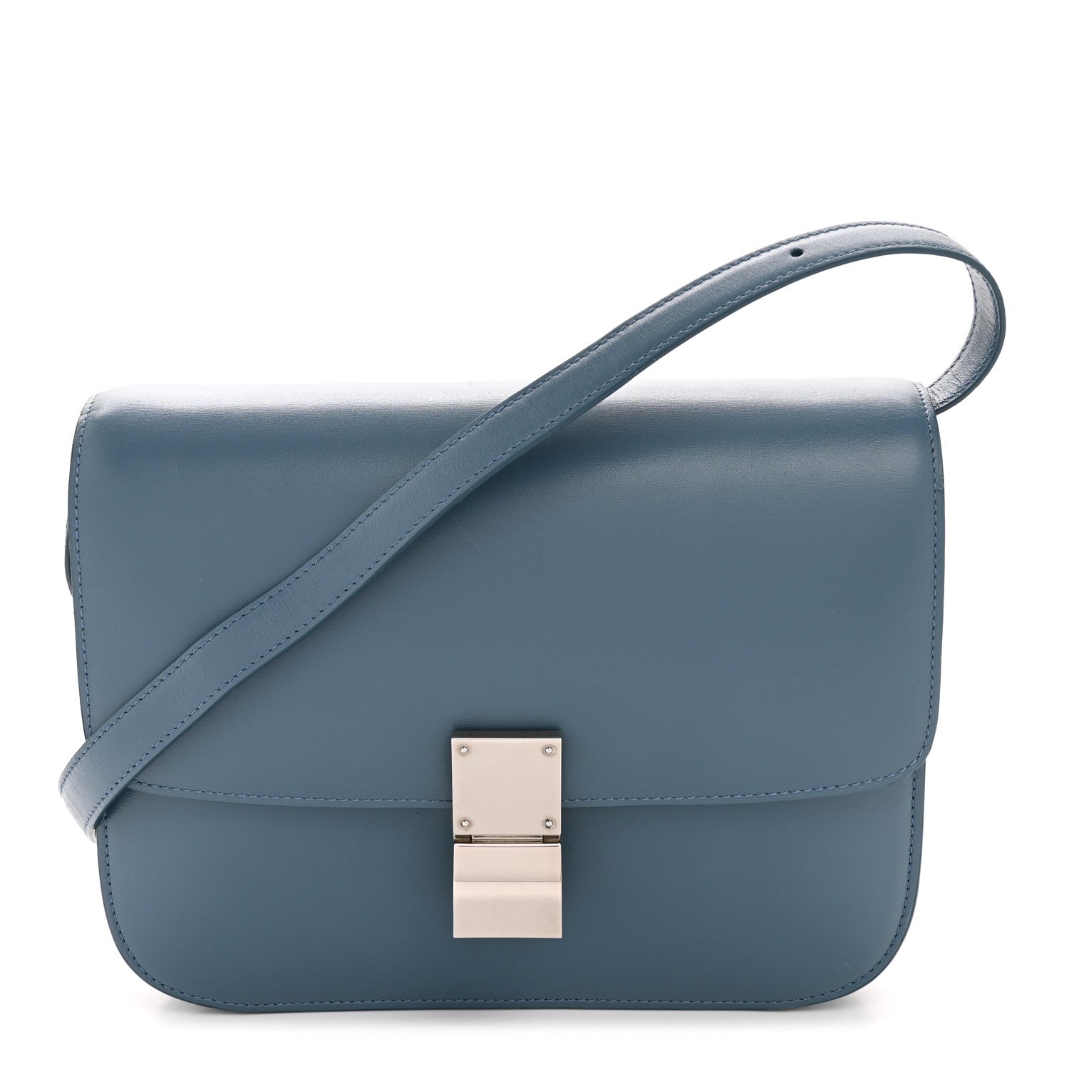 Celine Box Calfskin Medium Classic Box Flap Bag Slate Blue 1 of 15