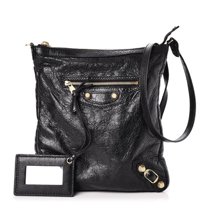 Balenciaga Agneau Giant 12 Gold Hardware Flat Crossbody Black 2 of 13