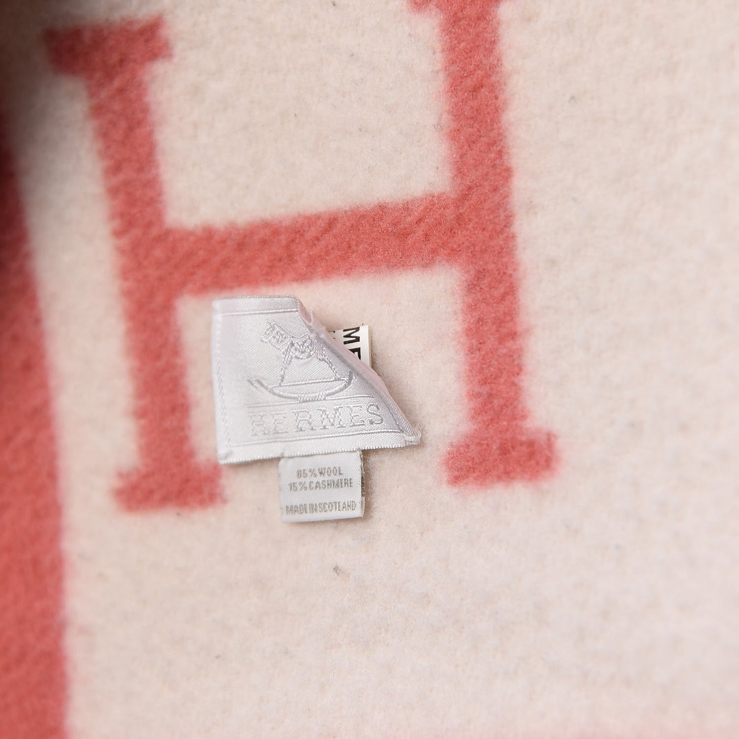 Wool Cashmere Avalon Baby Blanket Rose Airelle White
