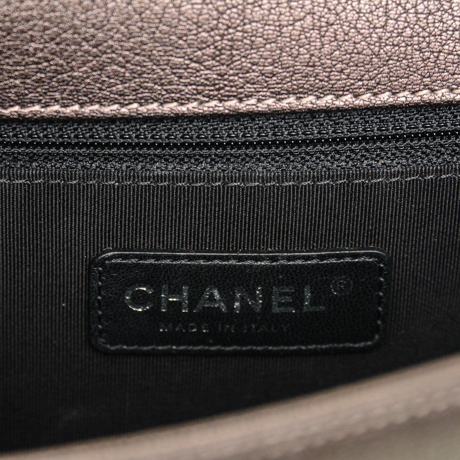 Chanel Iridescent Goatskin Quilted New Medium Boy Flap Dark Gold 6 of 7
