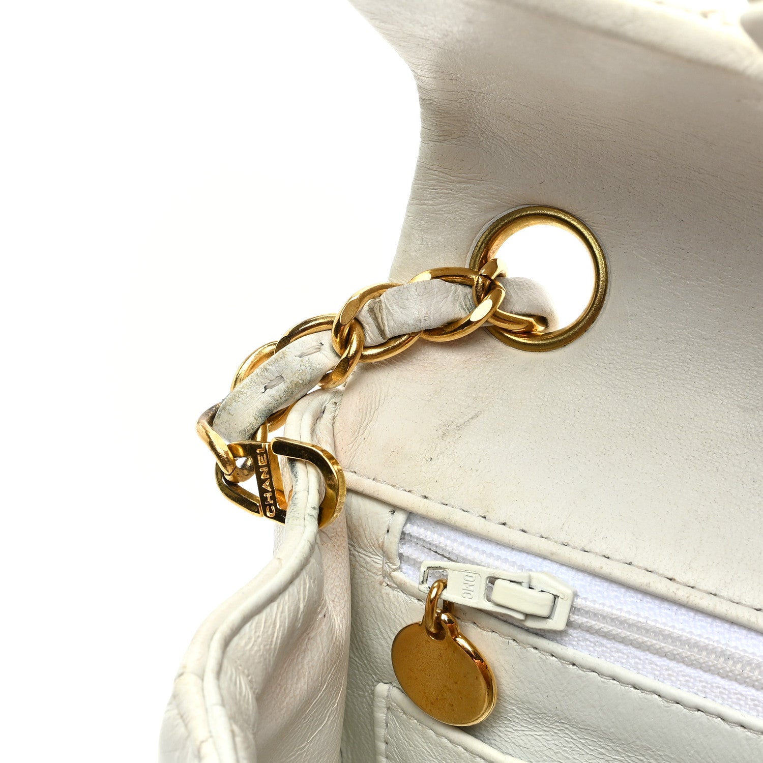 Chanel Lambskin Quilted Mini Square Flap White 12 of 16