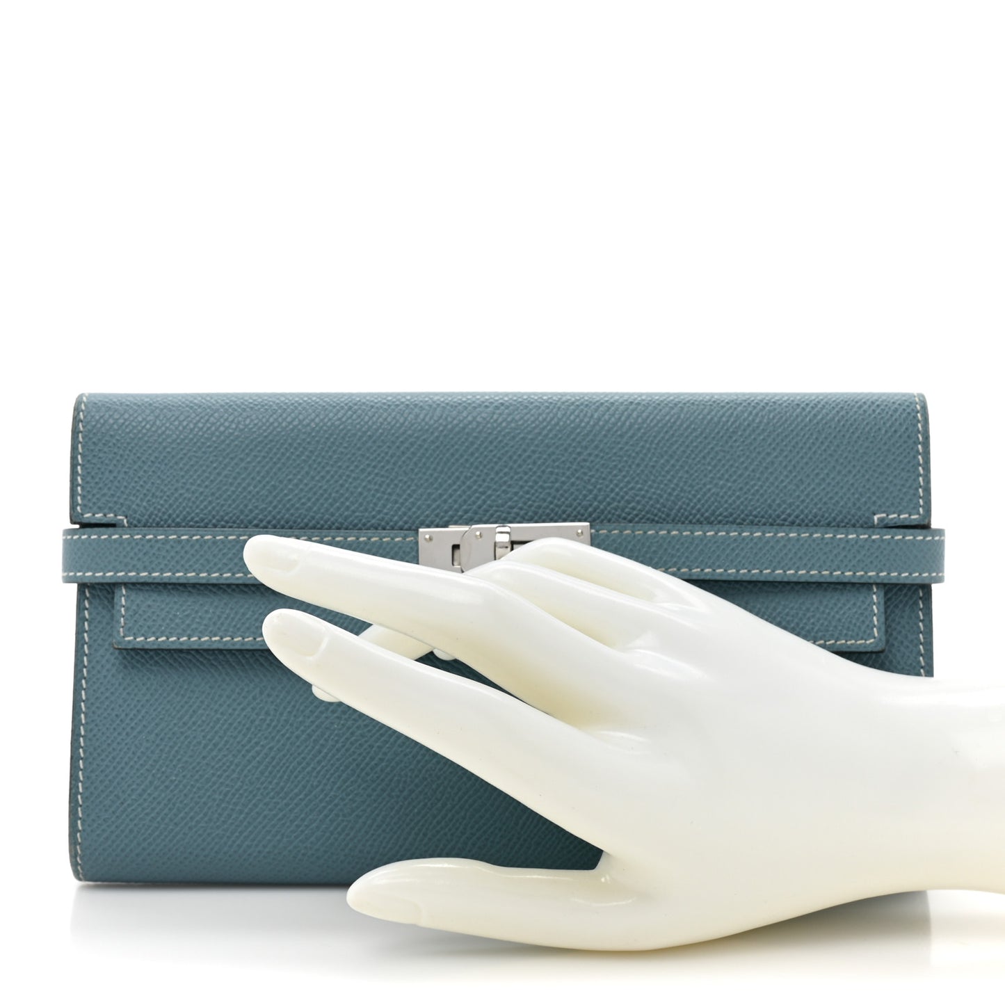 Epsom Kelly Longue Wallet Blue Jean