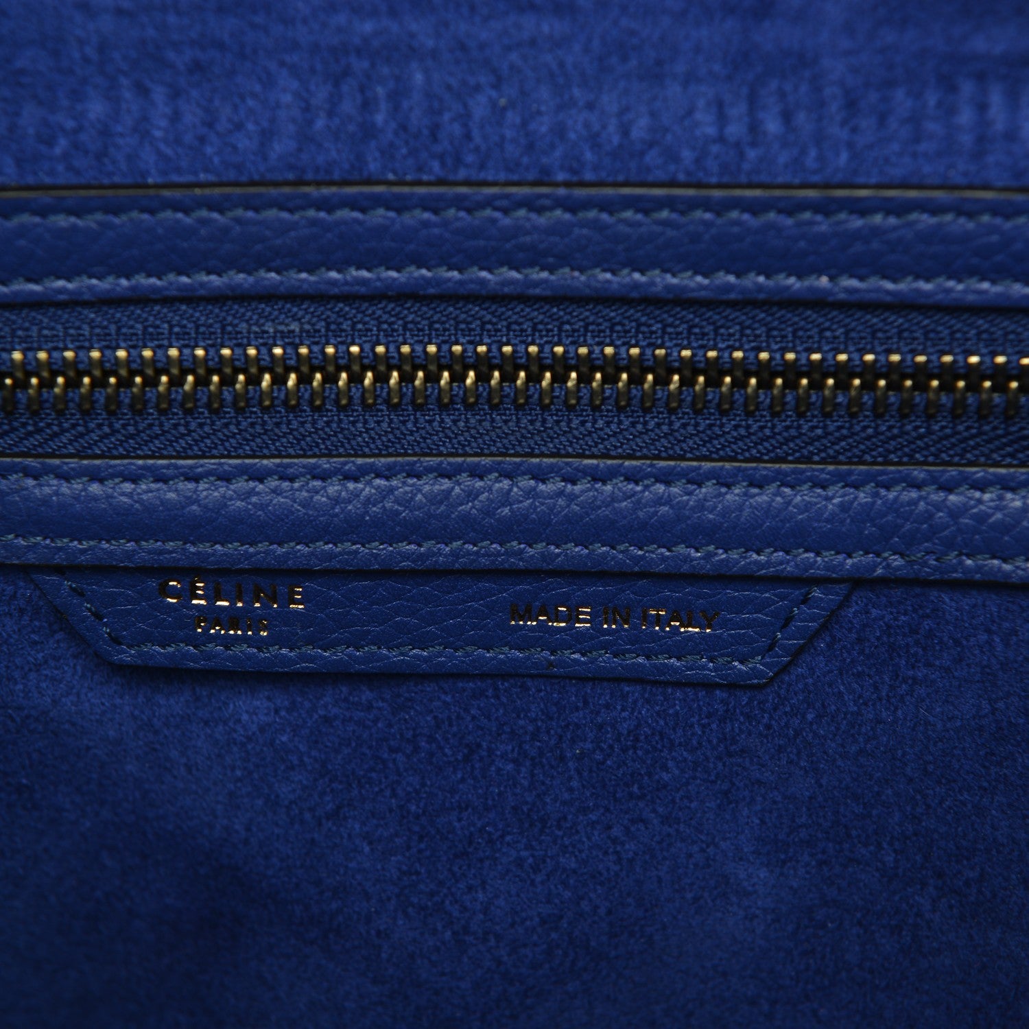 Celine Drummed Calfskin Micro Luggage Indigo 6 of 6
