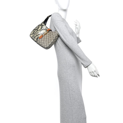 Gucci GG Supreme Monogram Snakeskin Small Jackie 1961 Hobo Beige Ebony 2 of 10