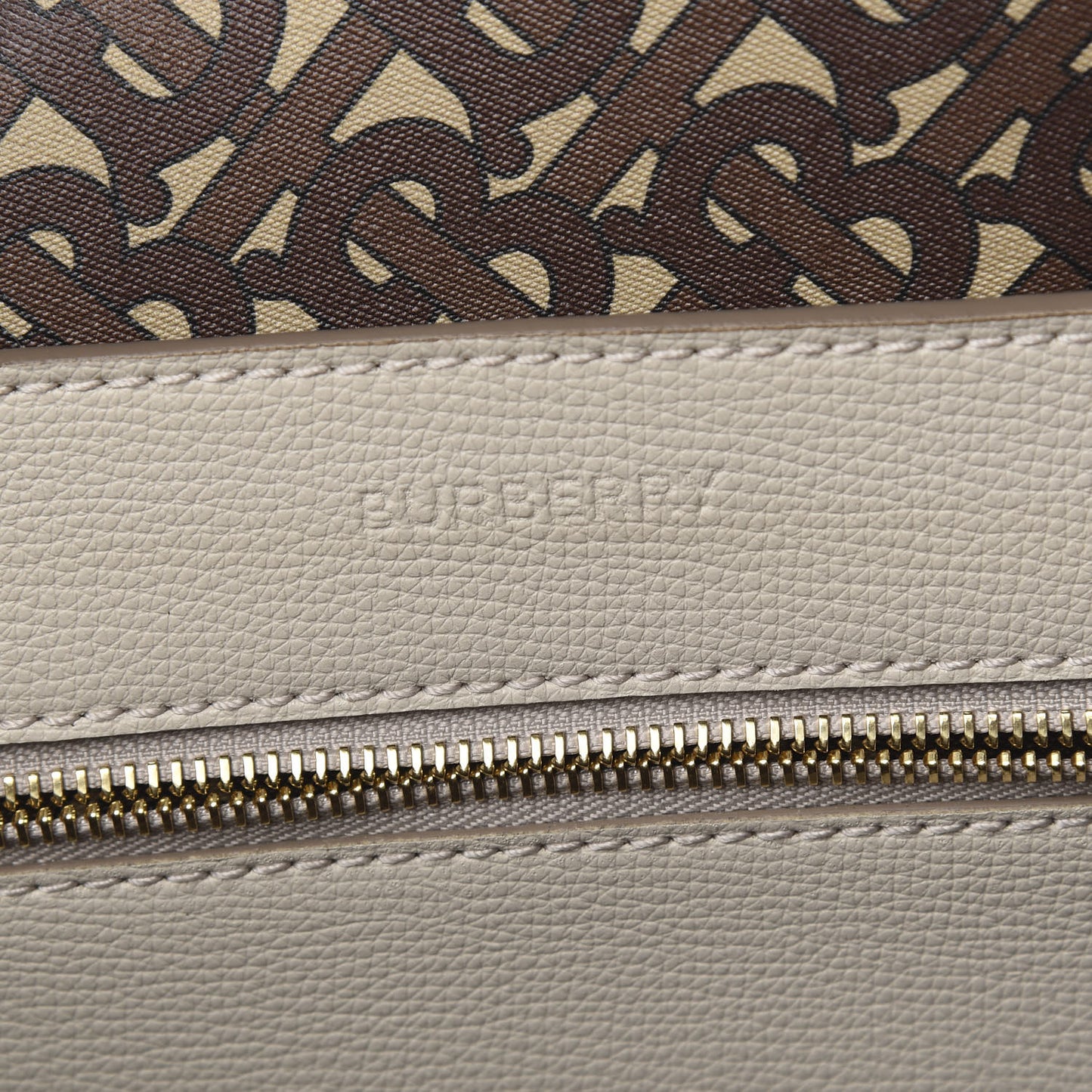 Calfskin Embossed Monogram Motif Medium Tote Limestone