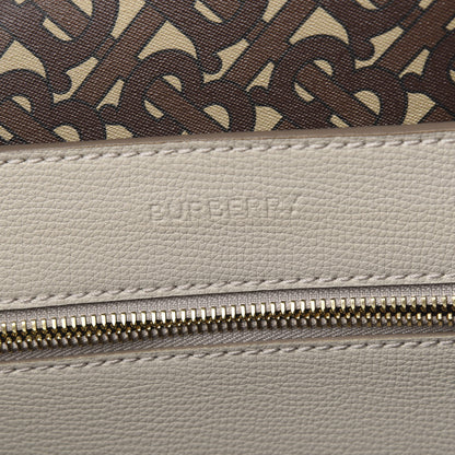 Burberry Calfskin Embossed Monogram Motif Medium Tote Limestone 5 of 8
