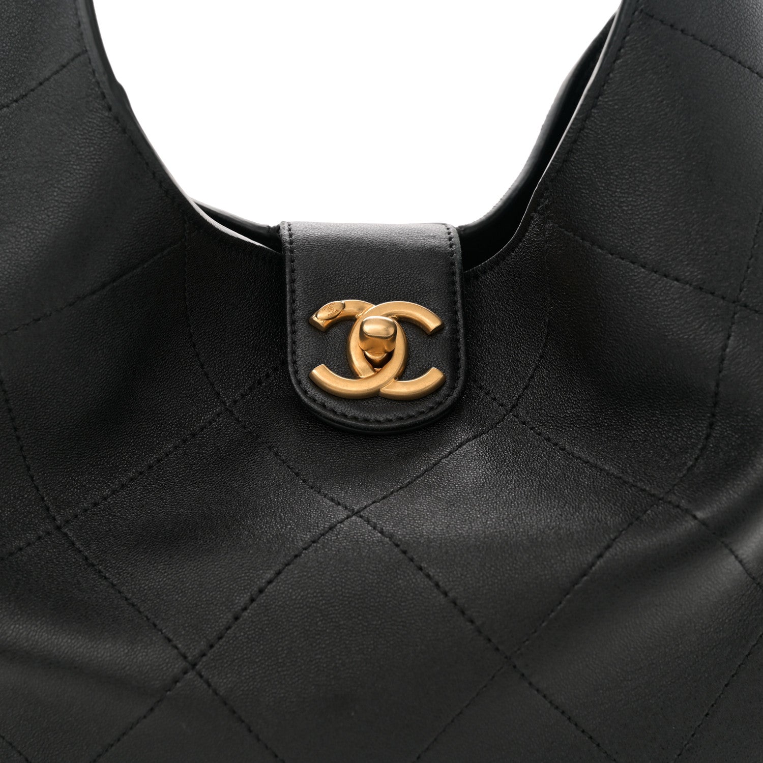 Chanel Shiny Lambskin Quilted Medium Hobo Black 9 of 11