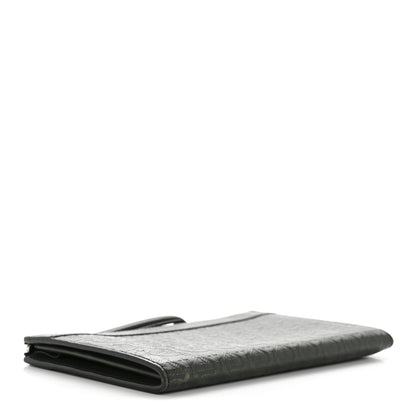 Salvatore Ferragamo Calfskin Gancini Embossed Wristlet Clutch Dark Green 4 of 13