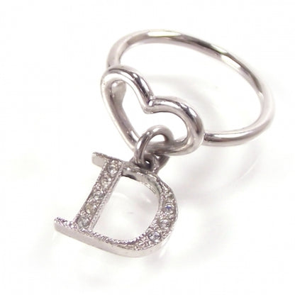 Christian Dior Crystal D Charm Heart Ring 1 of 3