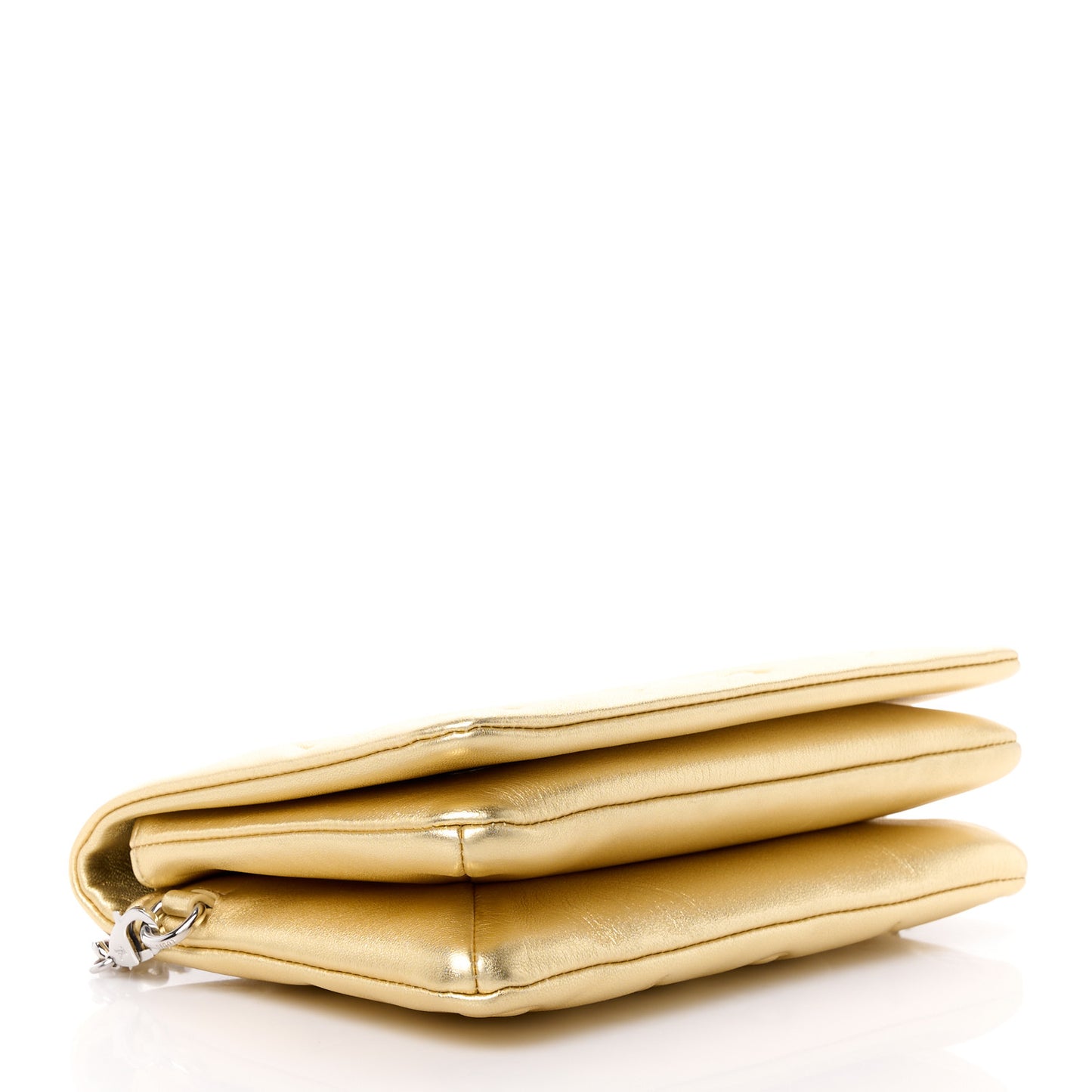 Metallic Lambskin Embossed Monogram Pochette Coussin Gold