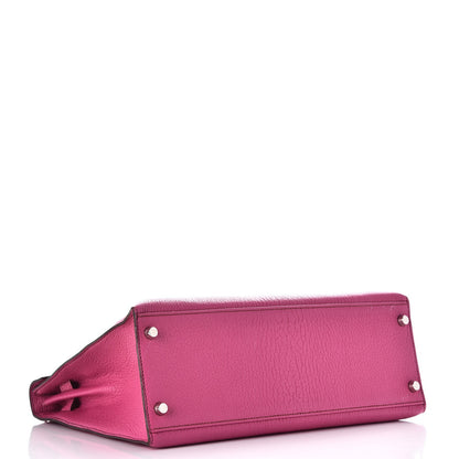 Hermes Chevre De Coromandel Kelly Sellier 32 Fuchsia 5 of 12