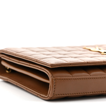 Saint Laurent Lambskin Carre Quilted Cassandre Chain Wallet Fox 9 of 11