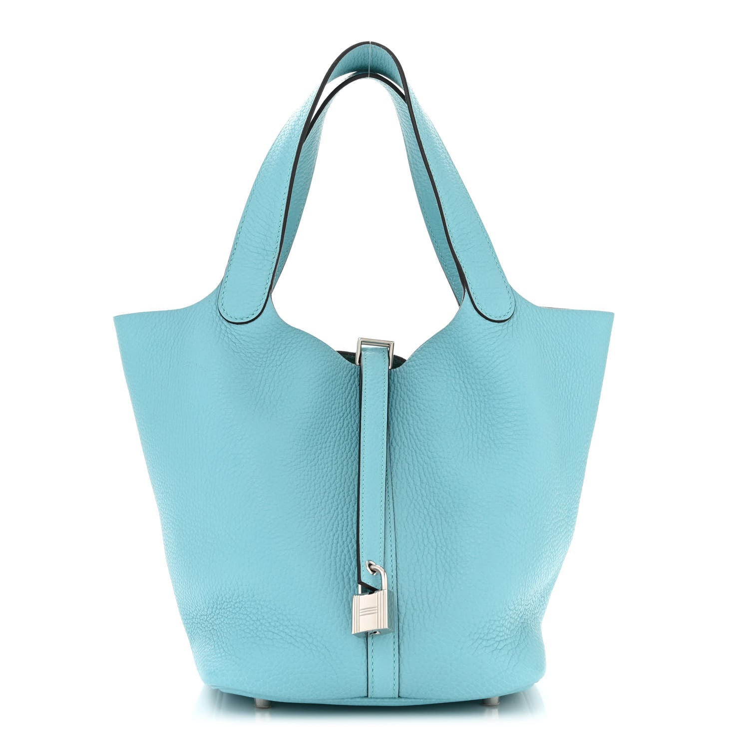 Hermes Taurillon Clemence Picotin Lock 22 MM Bleu Atoll 1 of 11
